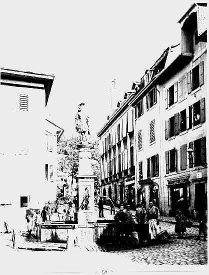 1895, la fontaine du Guerrier