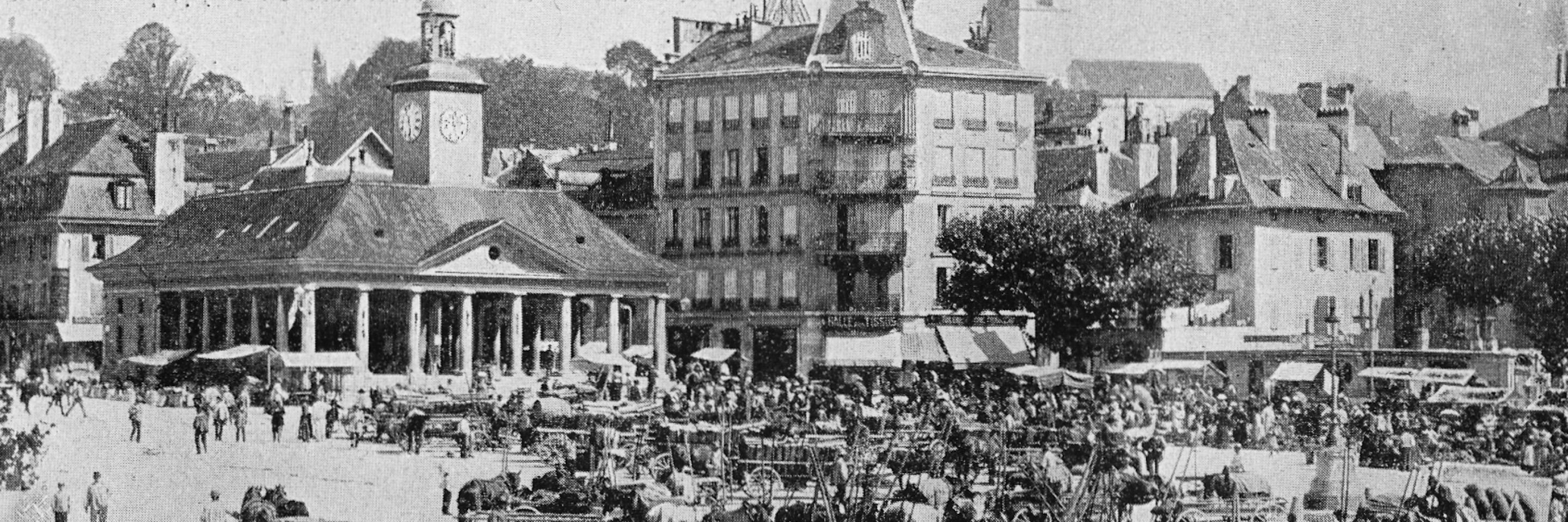 Place du Marché - source: Mon voyage en Suisse, comptoir de phototypie de Neuchâtel