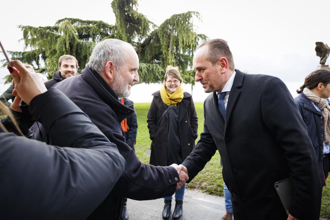 Yvan Luccarini, syndic de Vevey et son excellence Alexander Micovcin, ambassadeur de Slovaquie à Berne