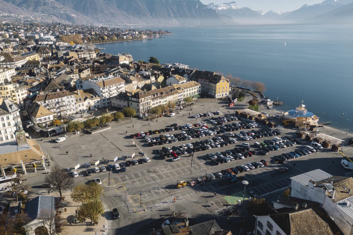 La place du Marché vue du ciel