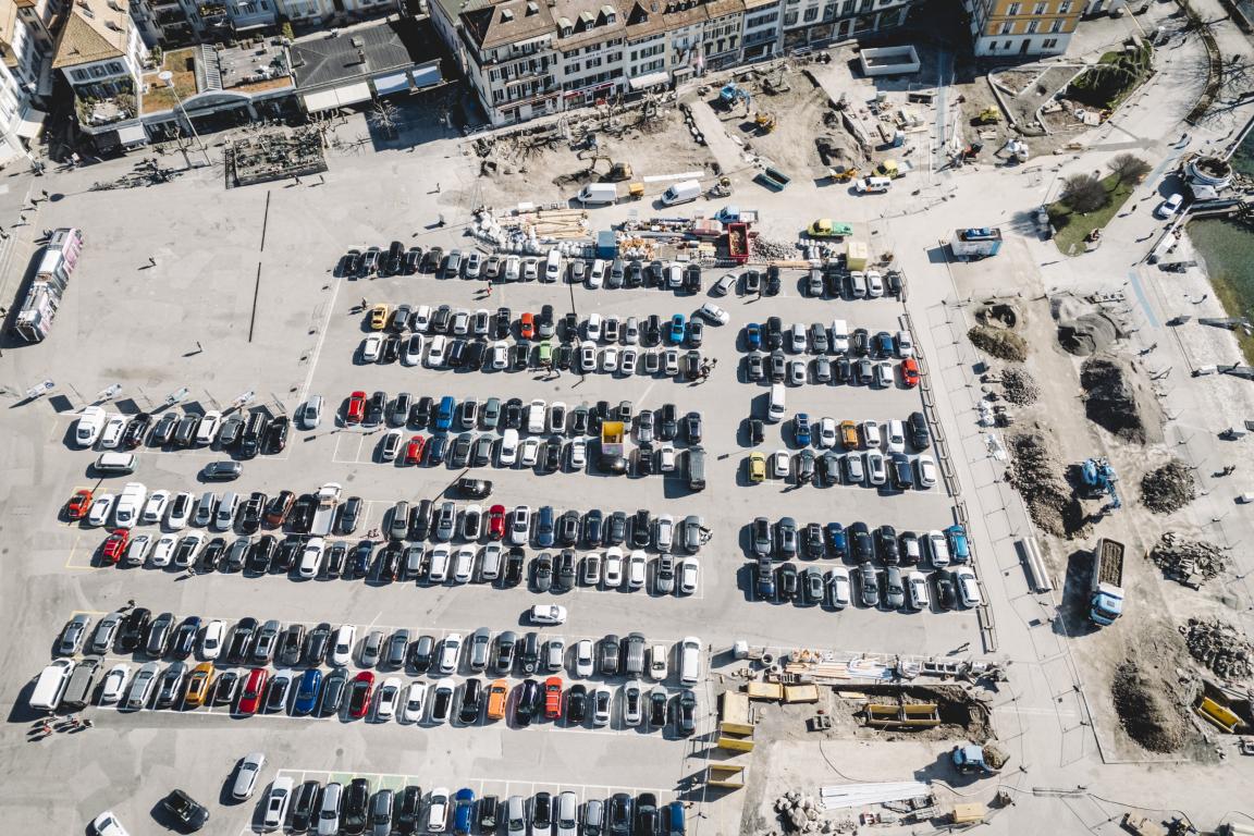 Image de l'avancée du chantier de la place du Marché (février 2026)