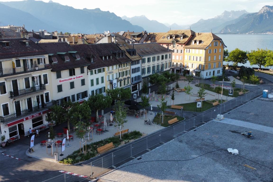 Image de l'avancée du chantier de la place du Marché (juillet 2026)