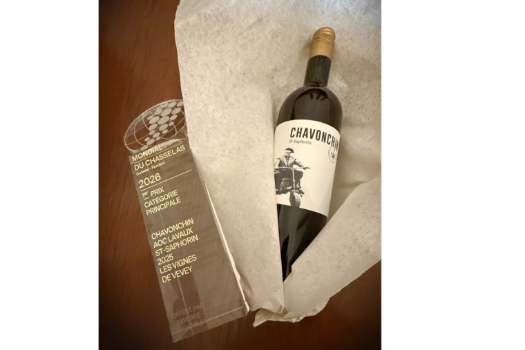 « Chavonchin, Saint-Saphorin » 2025 - 1er prix du Mondial du Chasselas 2026. 